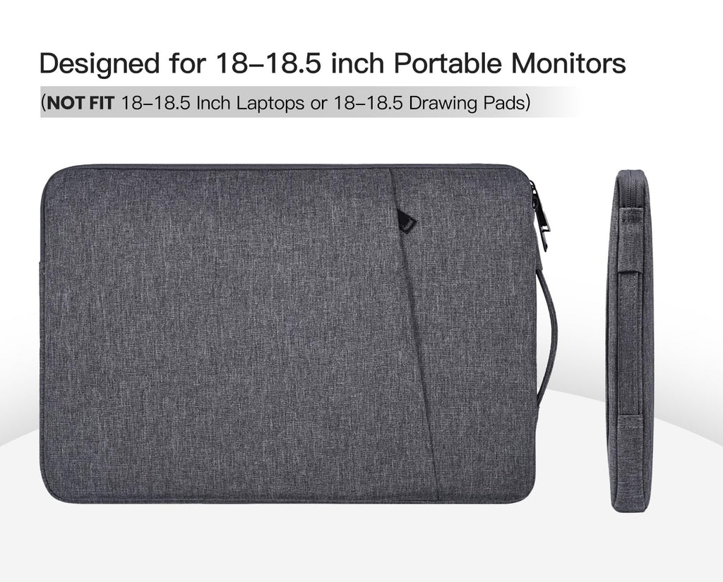 15.6 Inch Portable Monitor Case, Protective Carrying Sleeve Compatible with KYY MNN InnoView Most 16.1/15.6 in Monitors, Water Resistant Monitors Bag with Accessory Pocket, Black