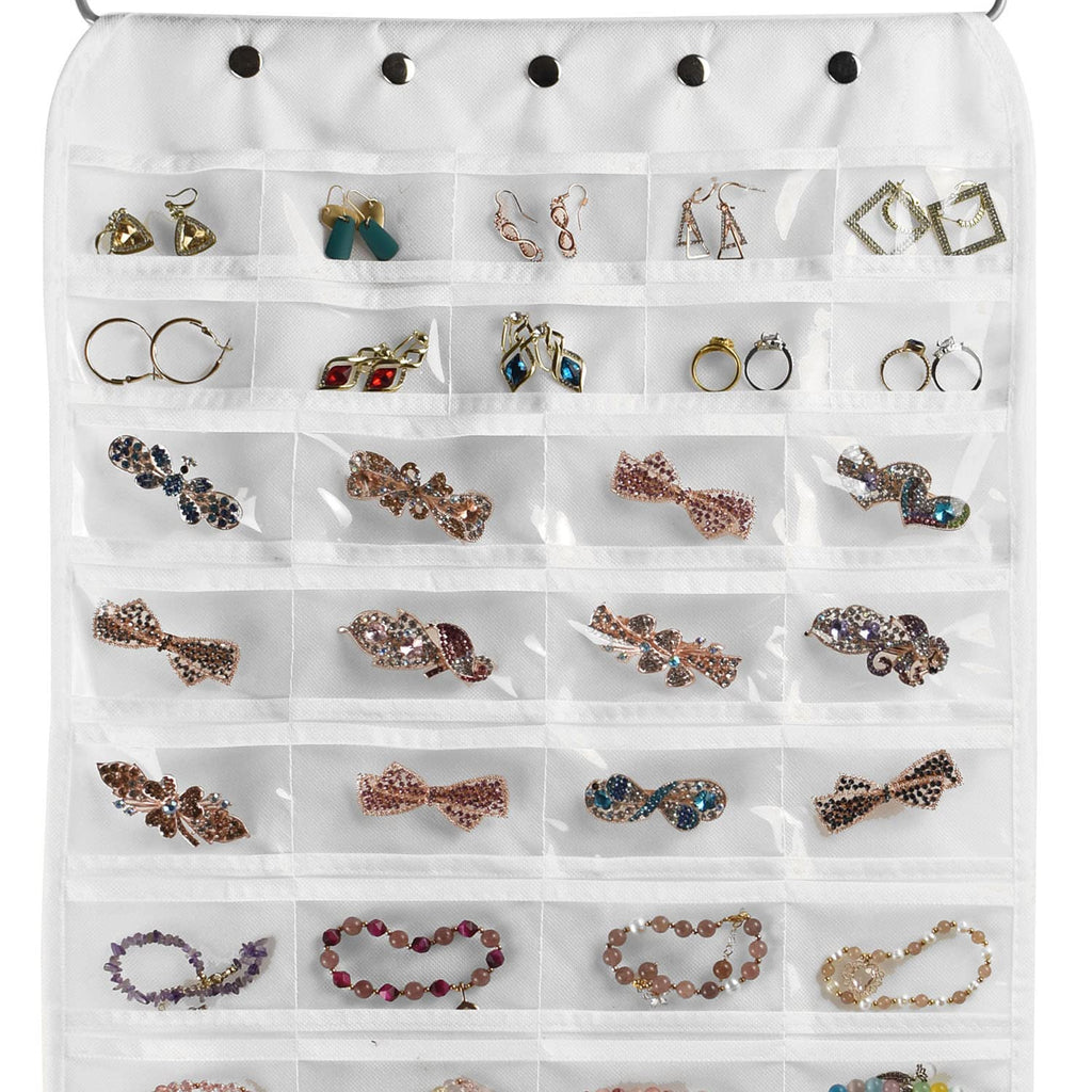 BB Brotrade Hanging Jewelry Organizer,Accessories Organizer,80 Pocket Organizer for Holding Jewelries（Beige）