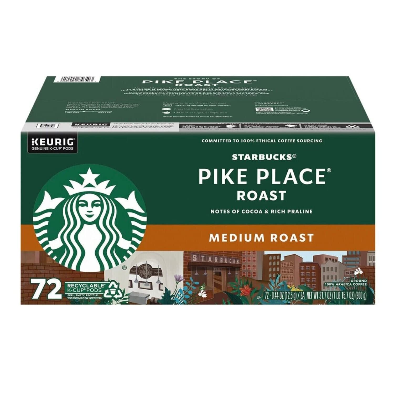 Starbucks Coffee K-Cup Variety Pack, 1 Cinnamon Dolce, 1 Hazelnut, 1 Mocha, 1 Cr�me Brulee, 1 Maple Pecan, 1 Caramel, 10 CT K-Cups, 1 CT