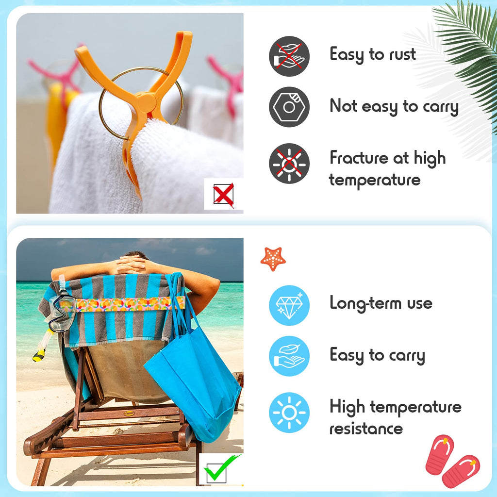 Boao 4 Pack Towel Bands for Beach Chair, Pool & Cruise Essentials, Elastic and Windproof, Towel Chair Clips Lounge Strap Holder, Cruise Ship Accessories (American Flag)