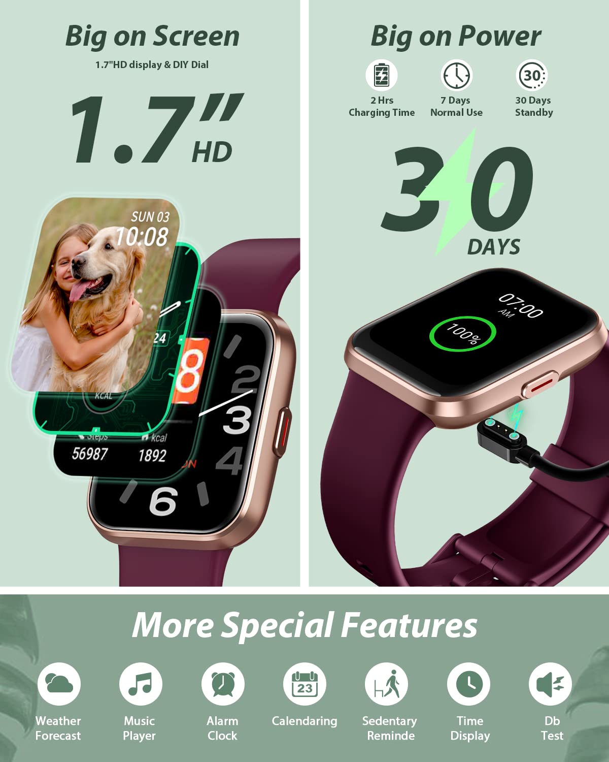 Tensky Smart Watch for Men/Women Android/iPhone/Samsung, Alexa Built-in, 1.8" Touch Screen Fitness Tracker with Answer/Make Calls, 3ATM Waterproof Heart Rate/Sleep/SpO2 Monitor, 120+ Sport Modes