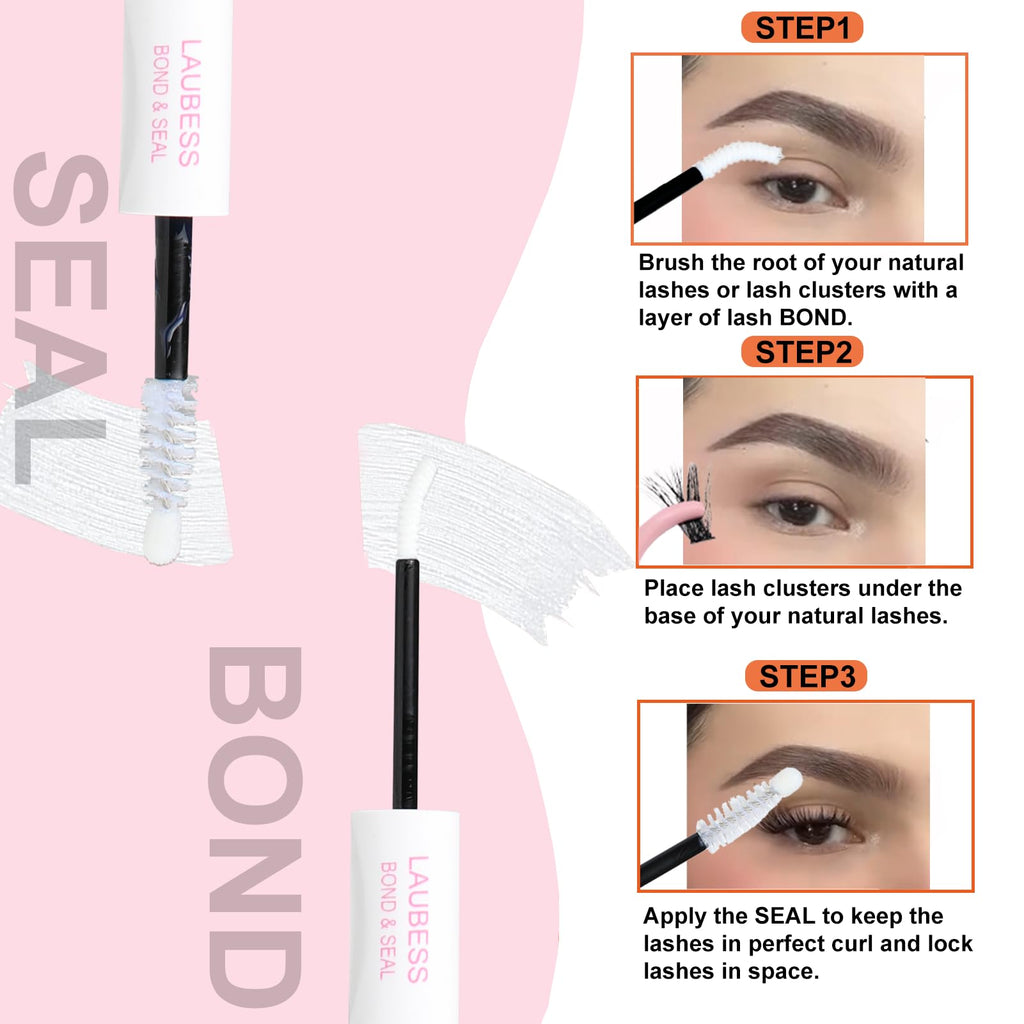 Lash Bond and Seal Mascara for Long Lasting Waterproof Eyelash Extensions - 5ml+5ml