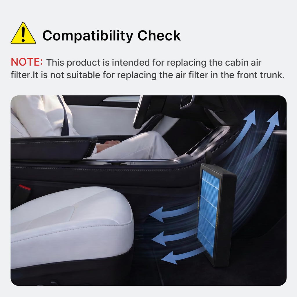 Air Conditional Replacement with Activated Carbon for Tesla Model 3 Model Y HEPA Cabin Air Filter Accessories 2016-2024/2025/2026 Juniper Highland Upgraded Version(2 Pack)