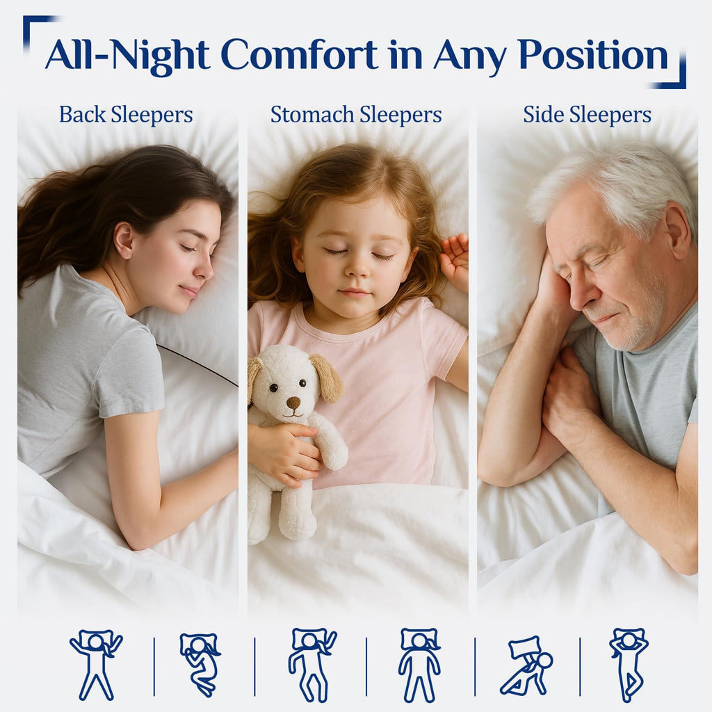 JOLLYVOGUE Standard Pillows Set for Sleeping, Cooling and Supportive Pillows Full Size for Side and Back Sleepers, Down Alternative Hotel Collection Sleeping Pillow