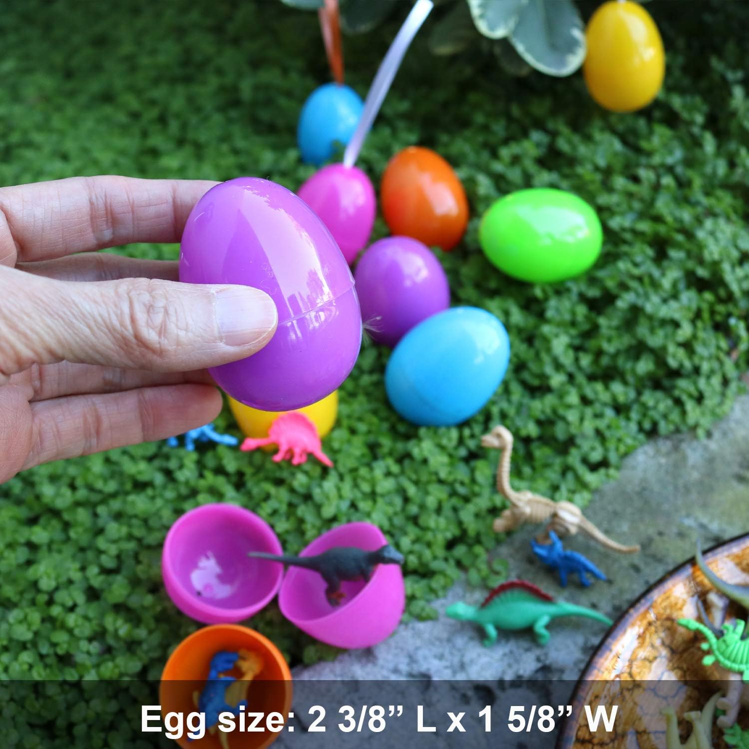 GIFTEXPRESS Plastic Bright Easter Egg Assortment 50 Pcs Perfect for Easter Egg Hunt/Surprise Egg/Easter Hunt