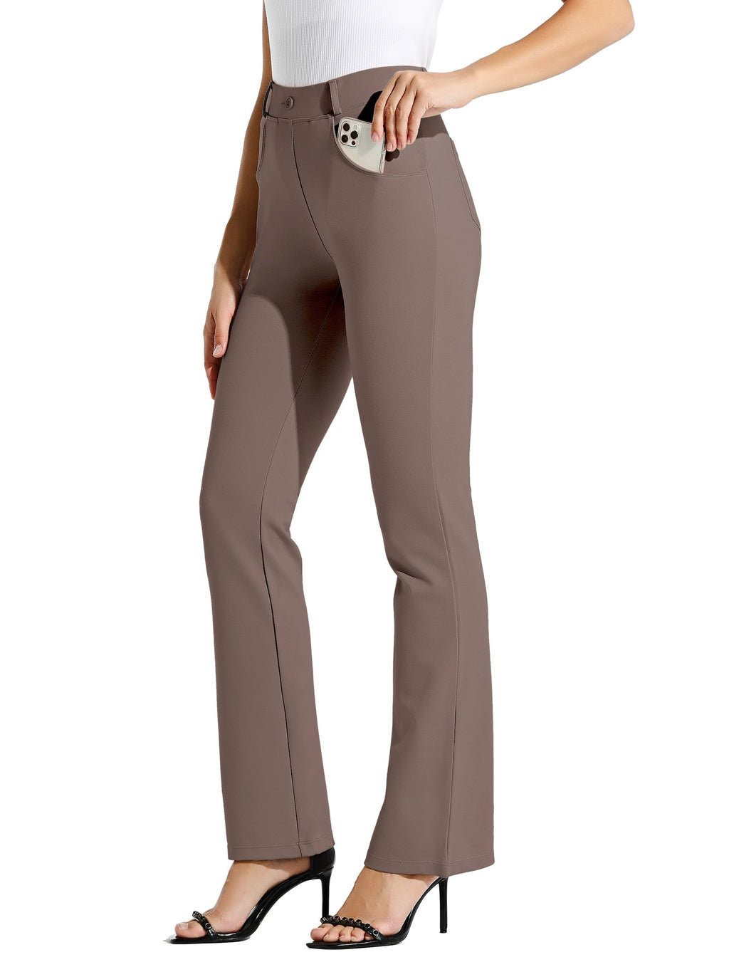 Willit Women's Yoga Dress Pants Bootcut Stretch Work Slacks Office Pants 4 Pockets 28"/29"/30"/31"/33"