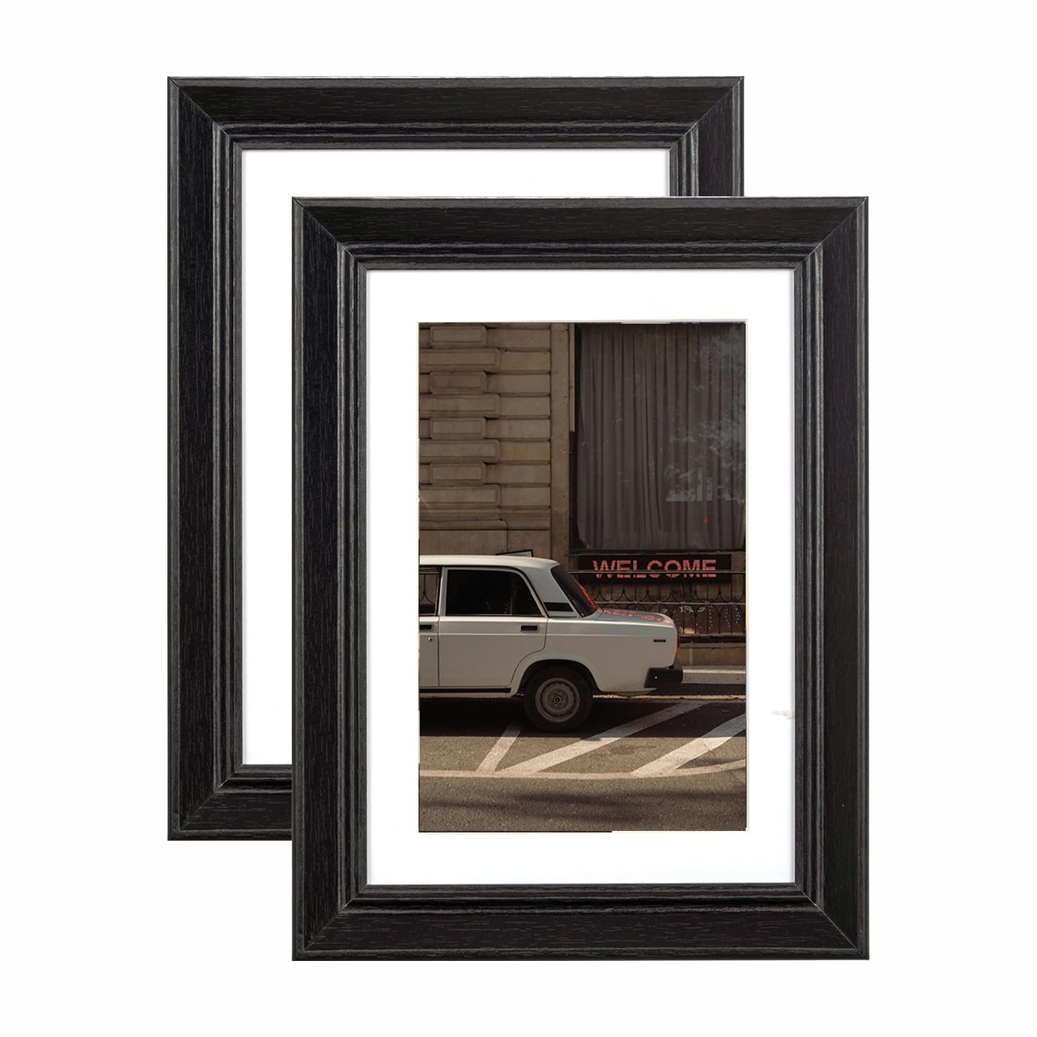 5x7 Picture Frame Gold, Display 5x7 without Mat or 4x6 with Mat, Wall Gallery Photo Frames