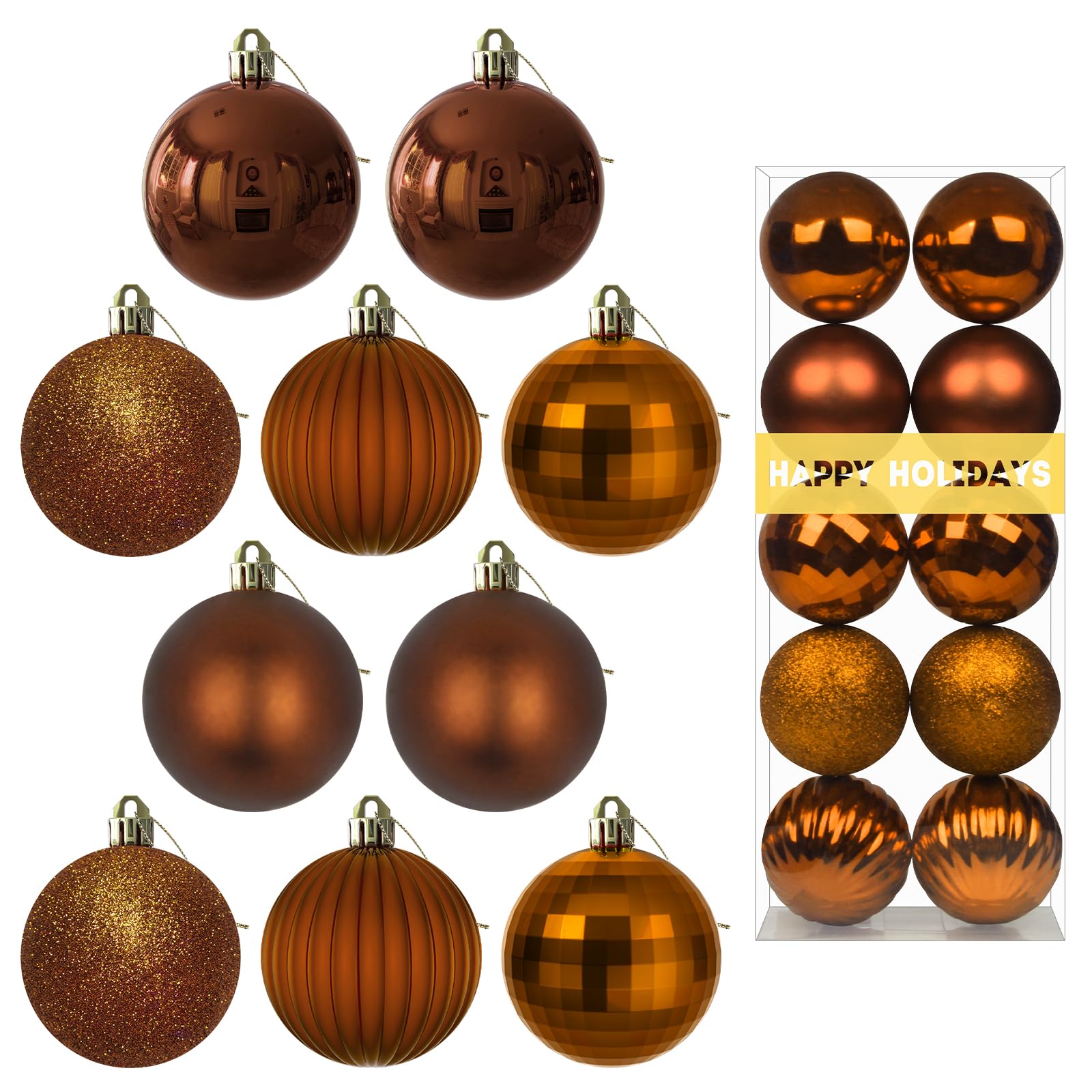 Bubblegun Pink 1.6" Small Christmas Balls Christmas Tree Decoration Ornaments Shatterproof Hanging Balls for Birthday Halloween Holiday Wedding Decorations Set of 12pcs