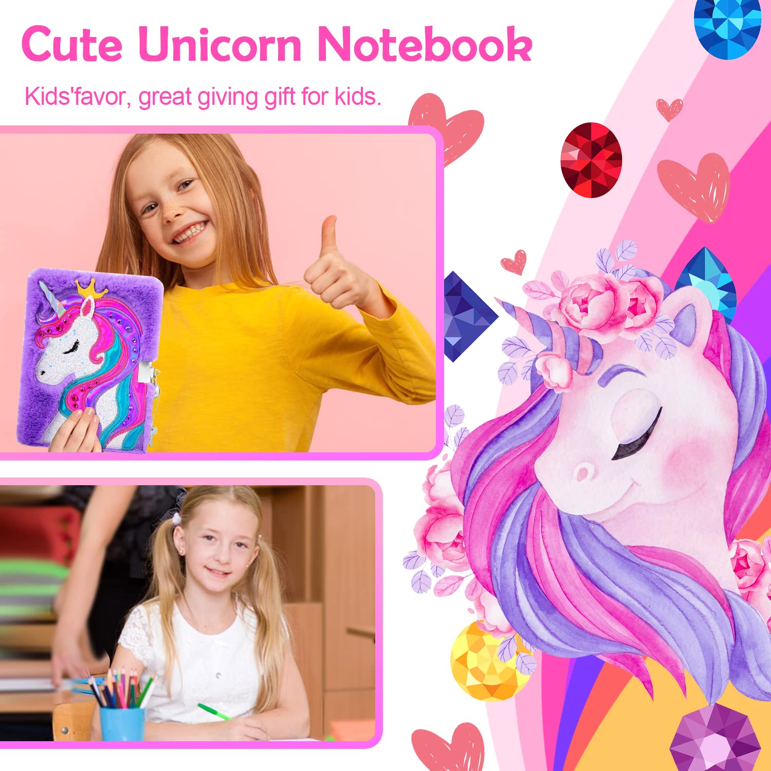 Axolotl Diary for Girls with Lock, Plush Axolotl Toys Gift for Teen Girls, Kids Writing Journal Notebook, Birthday Gifts for Little Girls Ages 5 6 7 8 9 10-12 Year Old
