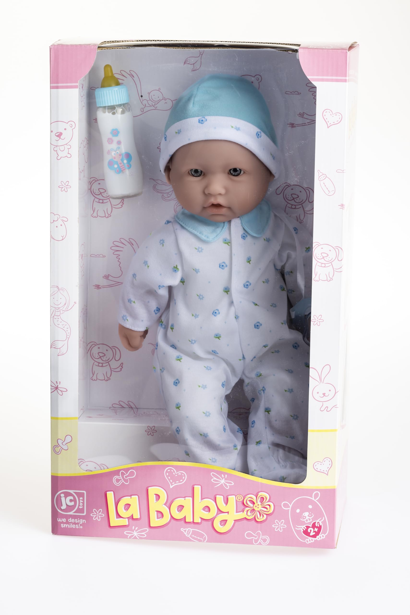 JC Toys La Baby Caucasian Baby Doll Set – 11 Inch Soft Body Doll with Accessories Including a Removable Blue Outfit – Small Baby Doll Toy for Children 12 Months and Older