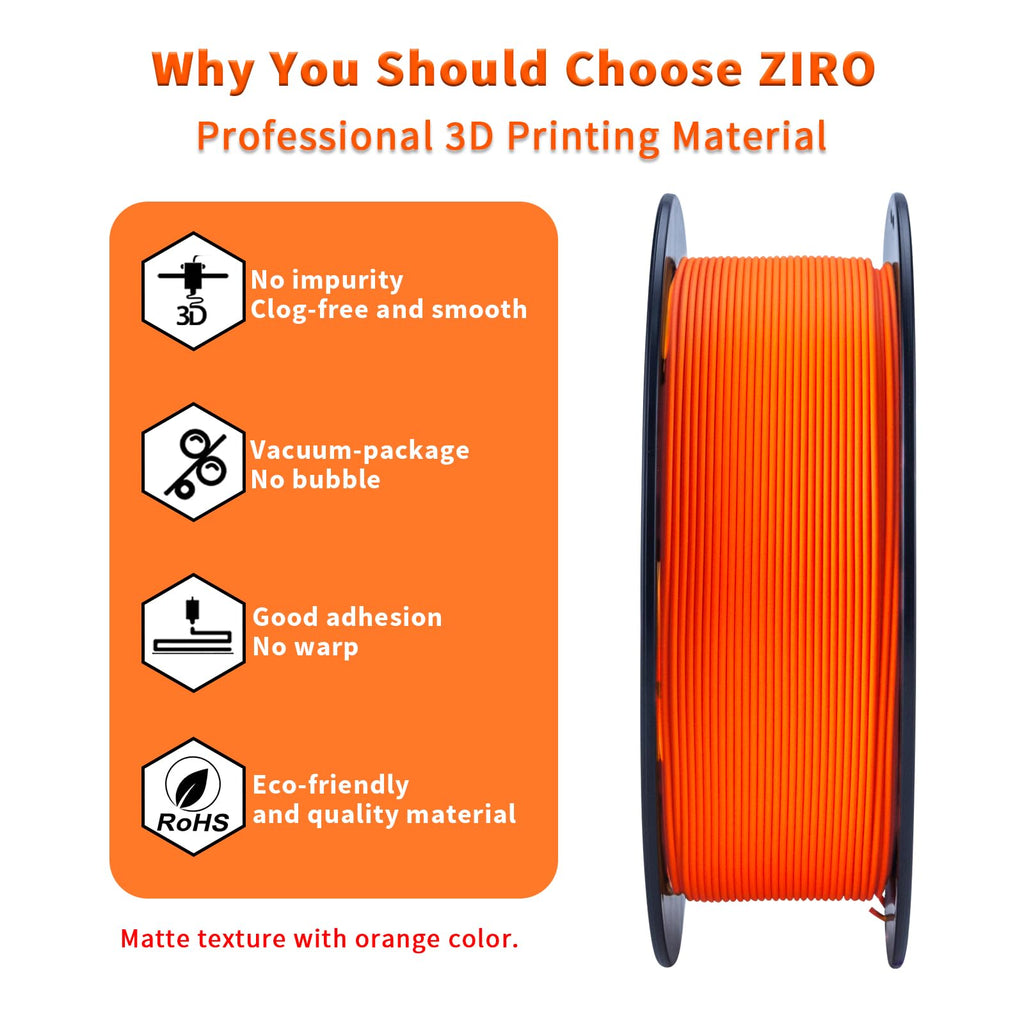ZIRO 3D Printer Filament, PLA Filament 1.75mm, Black pla 1KG(2.2lbs), Dimensional Accuracy +/- 0.03mm, Fits Most FDM Printer AMS System,3D Printing Filament Spool Black (Plastic Reel)