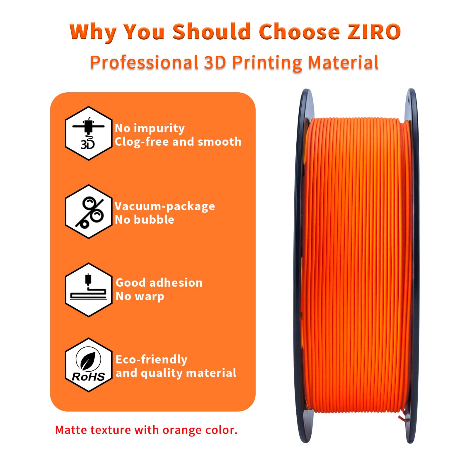 ZIRO 3D Printer Filament, PLA Filament 1.75mm, Black pla 1KG(2.2lbs), Dimensional Accuracy +/- 0.03mm, Fits Most FDM Printer AMS System,3D Printing Filament Spool Black (Plastic Reel)