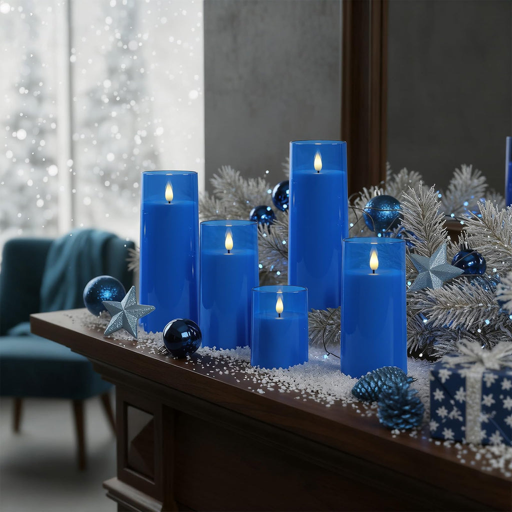 Raycare Flameless Candles Battery Operated with Remote Timer, Acrylic Flickering LED Pillar Candle for Christmas, Wedding, Home Decor, Gift for Family and Friend, White, Set of3