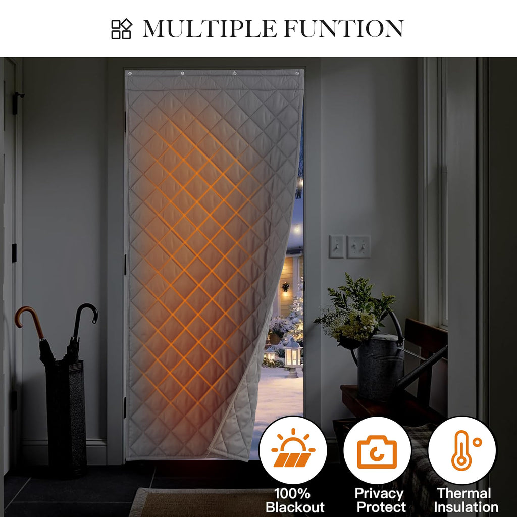RYB HOME Summer Heat Blocking Thick Quilted Insulated Curtains, Thermal Insulated Curtains Room Divider for Energy Saving Window Treatment for Bedroom Living Room, W32 x L80, Black, 1 Panel