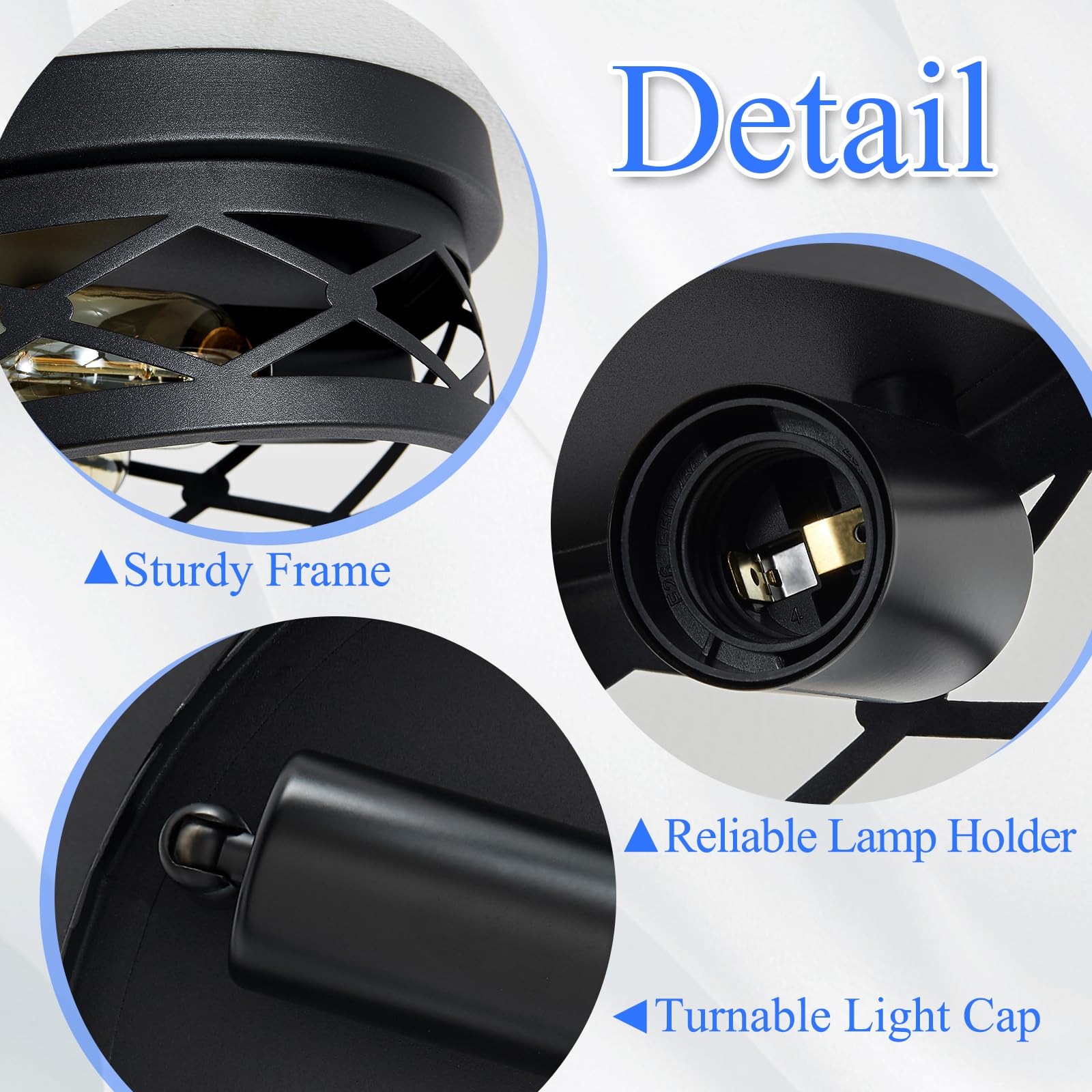 SKEJAO Flush Mount Ceiling Light Fixture,Black 2-Light Hallway Light Fixtures Ceiling,Light Fixtures Ceiling Mount for Farmhouse,Kitchen,Hall,Bedroom,Bathroom (2 Pack)