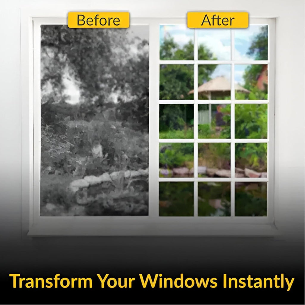 Brixwell Plastic Window Grille Kit in White Finish With 12 Total 24" Profiles, 8 Grid Connectors, and 16 Fasteners for Installing Decorative Grille Layouts on Home Window Glass