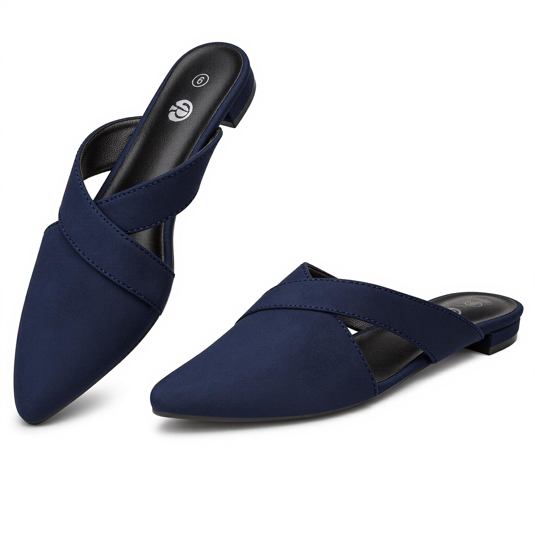 Rekayla Women's Mules Closed Pointed Toe Flats Backless Loafers Shoes for Women