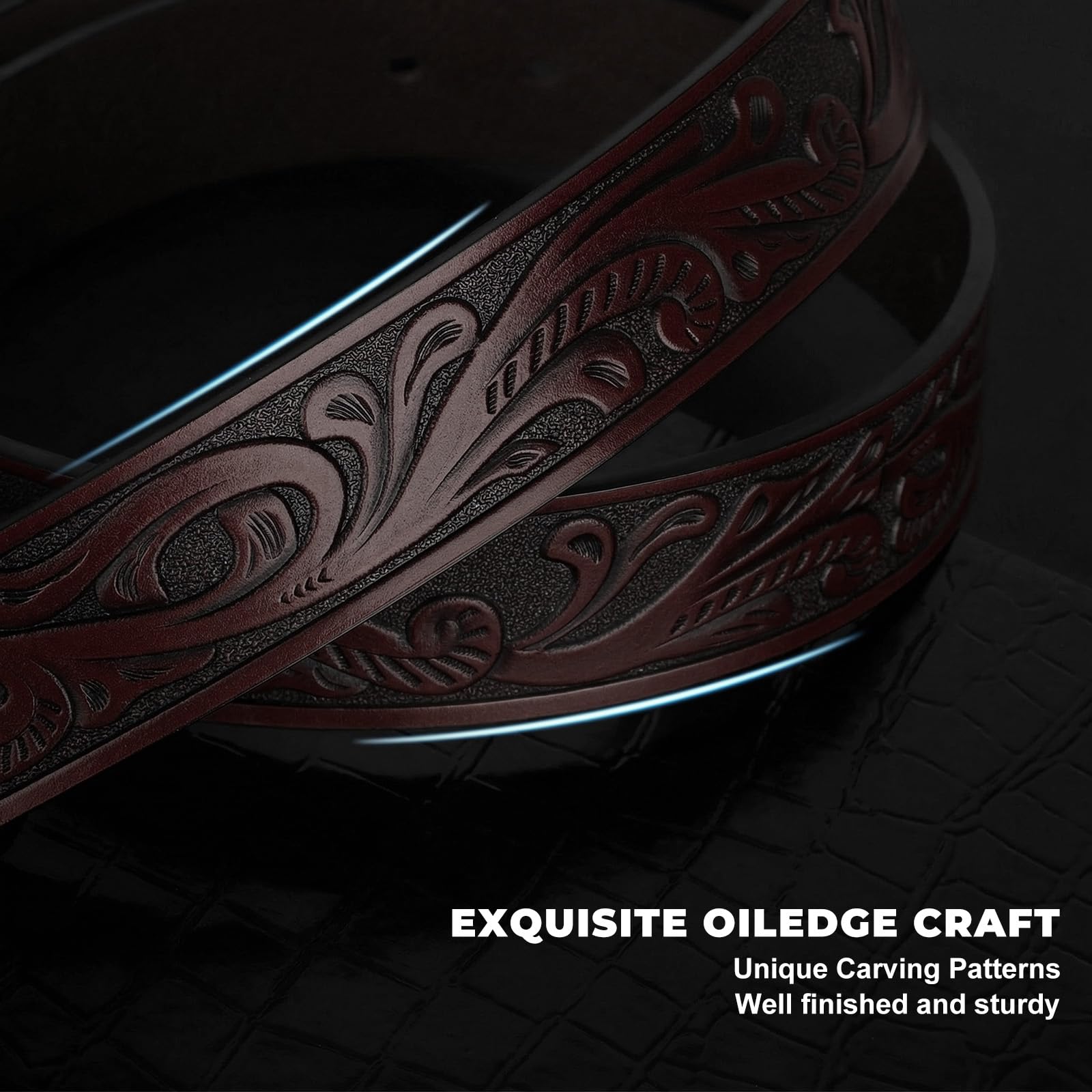 BELTROAD Western Leather Belt Strap for Men Women Cowboy Cowgirl Leather Mens Belts for Jeans Birthday Christmas Belt Gifts
