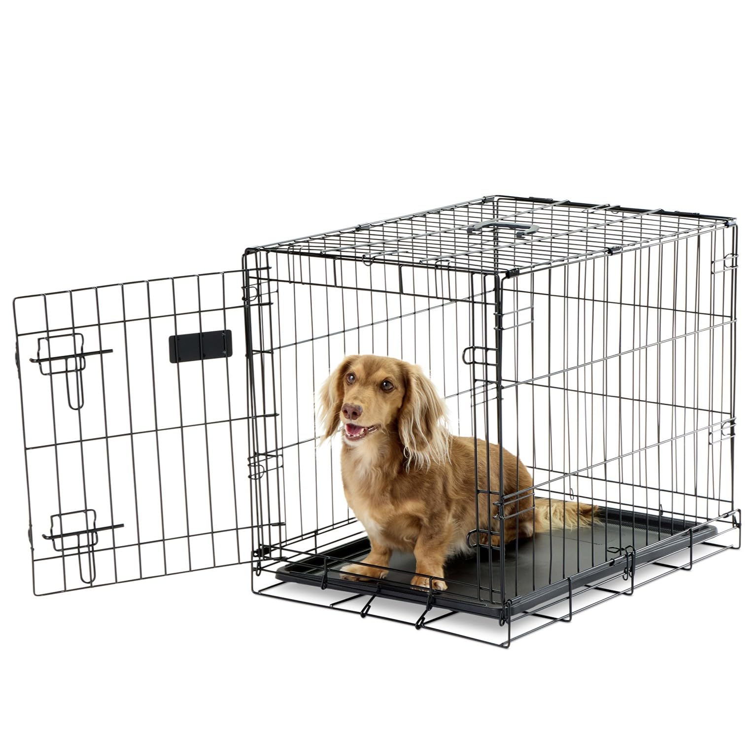 Carlson Secure and Compact Double Door Metal Dog Crate, Medium with Divider Panel