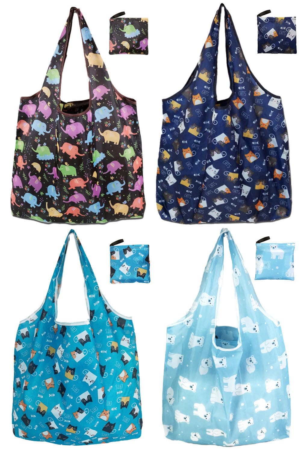 Bolsas de compras reutilizables para comestibles, paquete de 4 de 50 libras bolsas plegables grandes y lavables para mercado, compactas para un fácil almacenamiento, bolsas de tela ligeras y