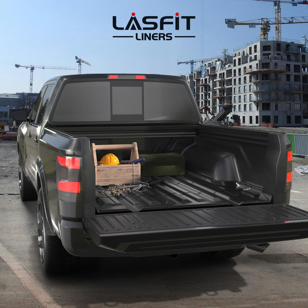 LASFIT Truck Bed Mat for 2009-2016 Ford F250 F350 F450 6.75ft Super Duty 81.9'' Bed Liner(Not fit with Drop-in Bed Liner), TPE 100% All Weather Car Bed Mat for F-250 F-350 F-450,1PCS Black