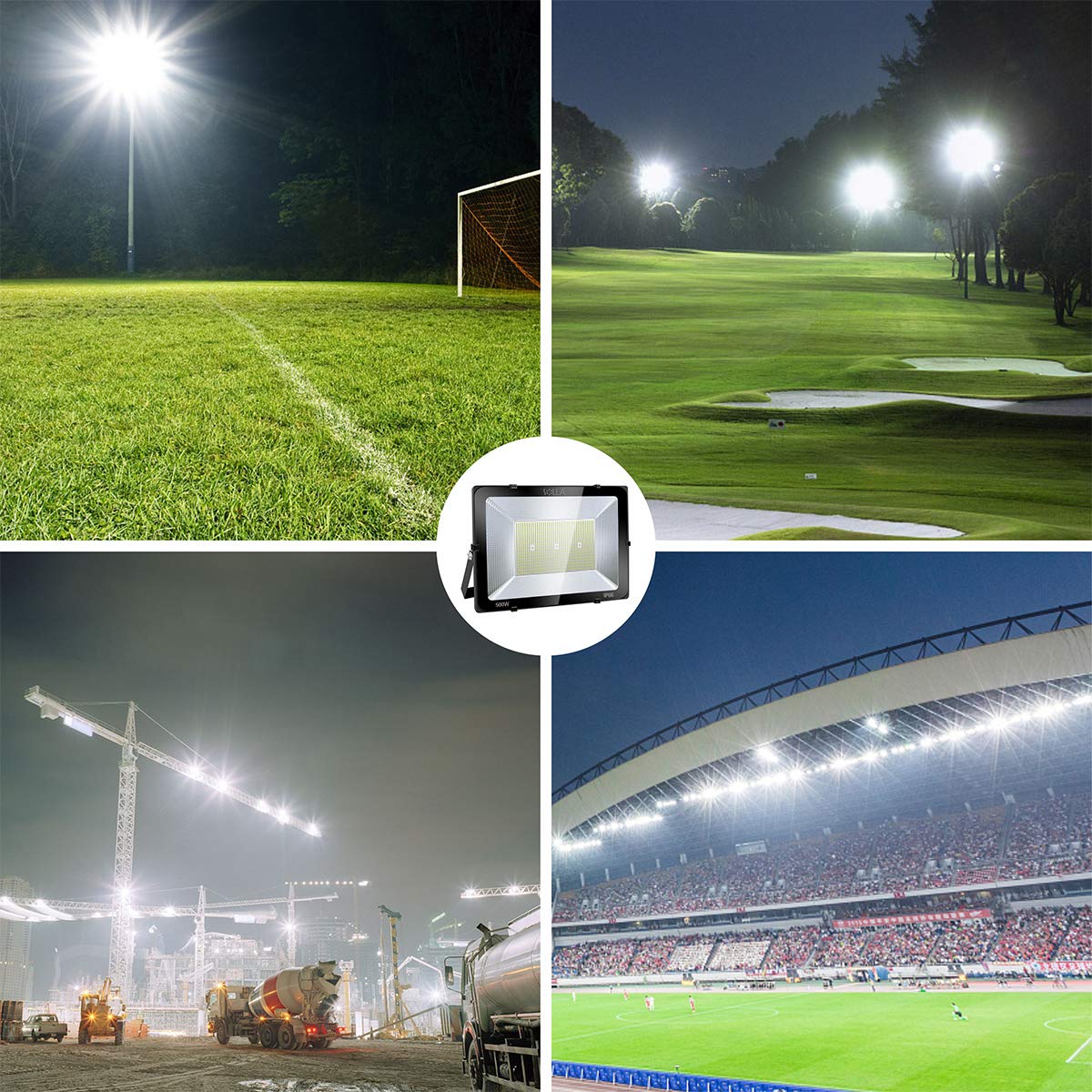 2 Pack 100W LED Flood Light Outdoor, 8000LM Super Bright Security Lights, 550W Equivalent, IP66 Waterproof, 3000K Warm White, Outside Floodlight for Garage, Garden, Lawn and Yard