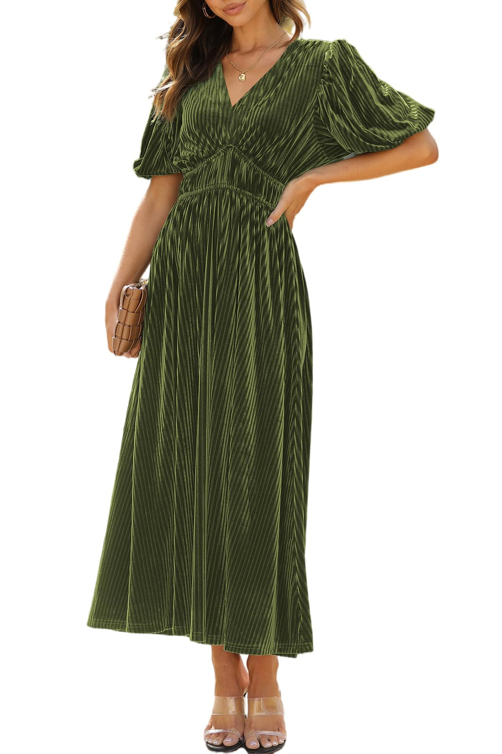 Sissyaki Women's Velvet Formal Dresses for Wedding Guest 2025 Fall Winter Dress