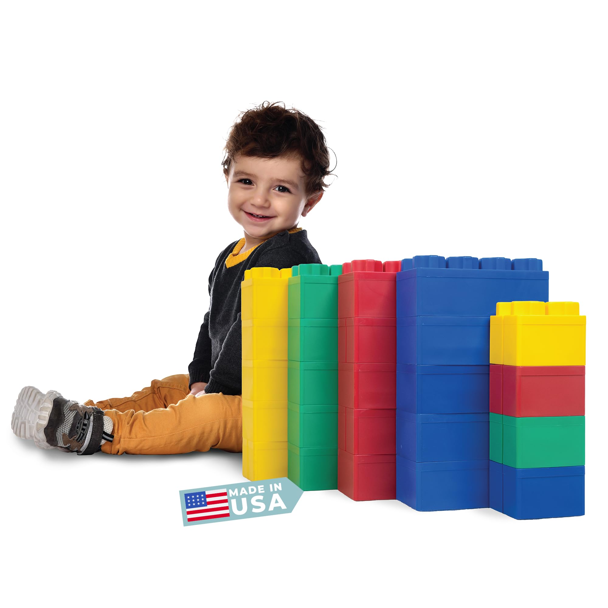 BiggoBlocks Large Building Blocks for Kids Ages 3-8 – 288 Piece Mega Set – Indoor & Outdoor STEM Toy for Boys & Girls