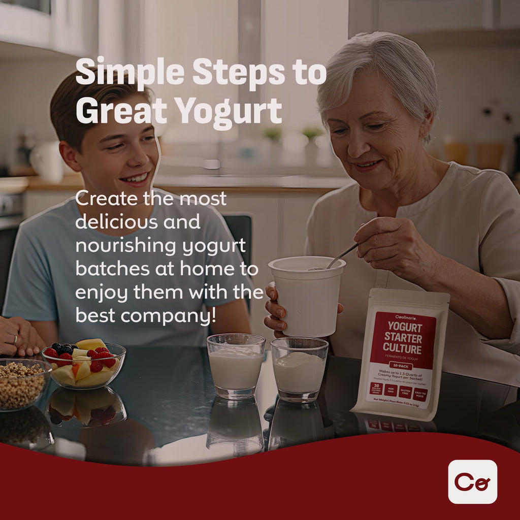 Coolinario L Reuteri Yogurt Starter (10-PK, 1.5g Sachets) Reuteri Probiotic | Yogurt Starter Culture with Lactobacillus Reuteri Probiotics, Non-GMO, No Preservatives, Gluten Free, Creamy & Delicious