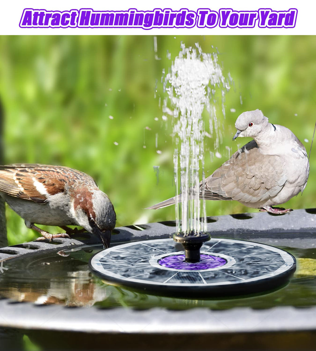 SZMP Solar Fountain 3.5W Bird Bath Fountains with Flower Upgraded Glass Panel, Solar Powered Water Fountain with 7 Nozzles & 4 Fixer, Solar Fountain Pump for Bird Bath, Garden, Pond, Outdoor -Black
