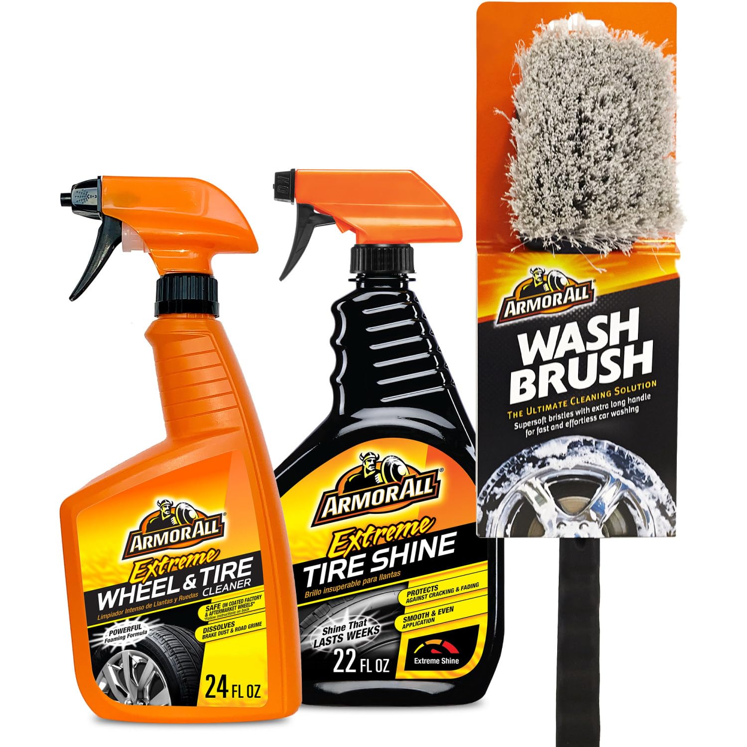 Armor All Extreme Tire Shine Spray , Tire Cleaner and Shine, 22 Fl Oz Each, 6 Pack