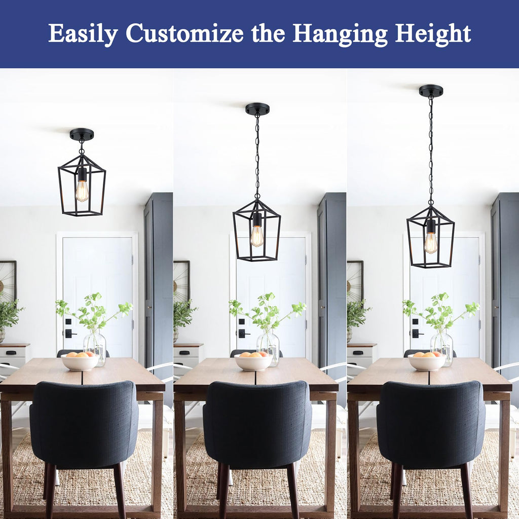 Sheetea 2-Pack Gold Pendant Lights Kitchen Island, Modern Mid Century Light Fixtures Hanging Lamp for Kitchen, Farmhouse Kitchen Pendant Lighting Over Island, Metal Cage Design