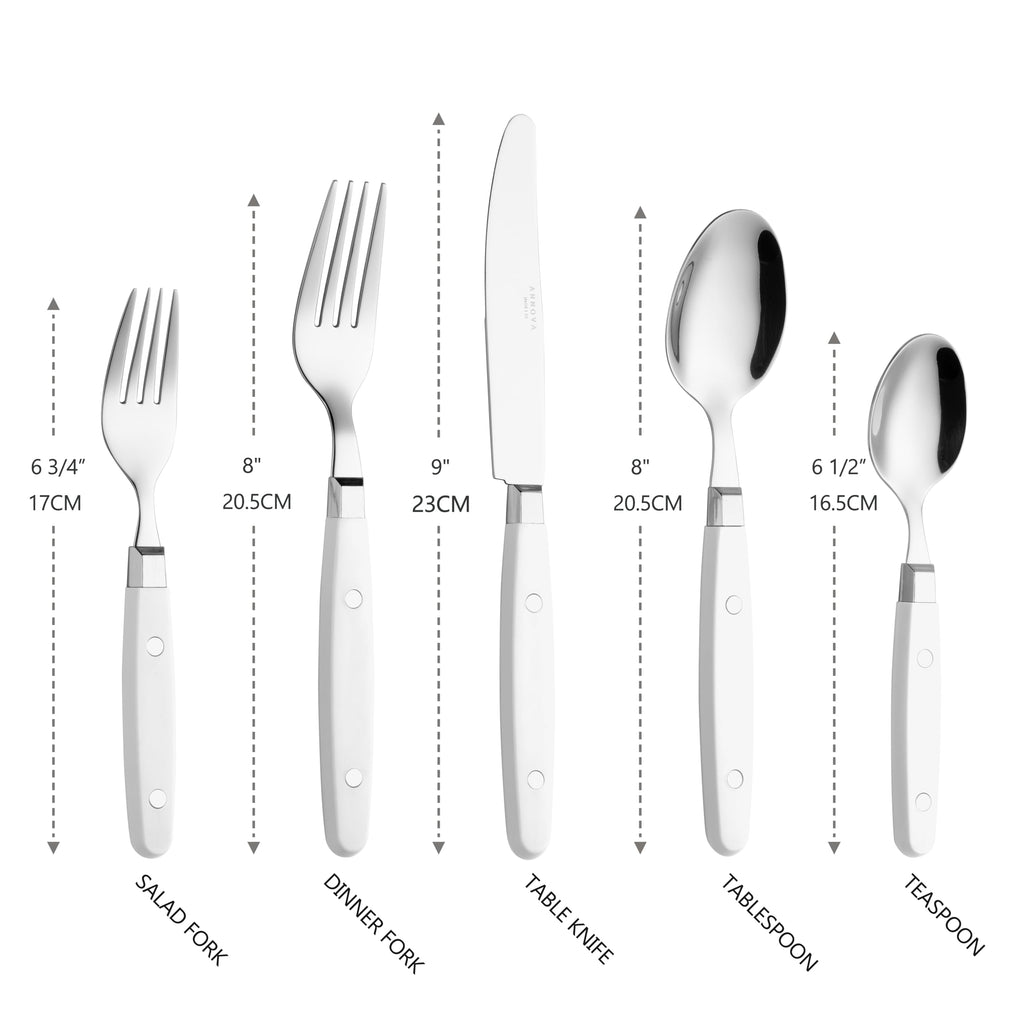 ANNOVA Silverware Set, Retro/Rivet Colorful Stainless Steel Tableware Kitchen Flatware Set Utensils, Includes Dinner Knives, Forks, Spoons, Salad Forks & Dessert Spoons (Brown, 20 Pieces)