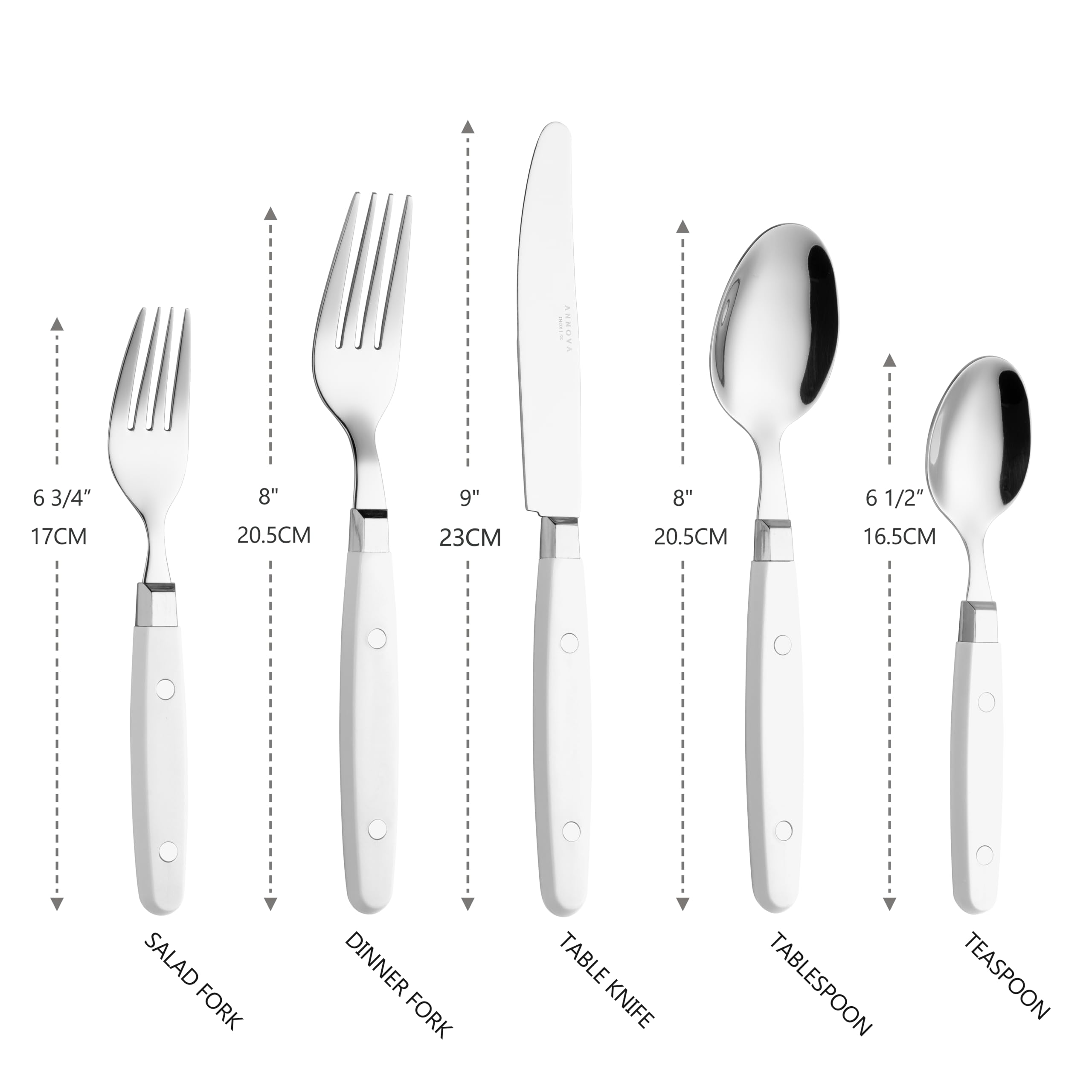 ANNOVA Silverware Set, Retro/Rivet Colorful Stainless Steel Tableware Kitchen Flatware Set Utensils, Includes Dinner Knives, Forks, Spoons, Salad Forks & Dessert Spoons (Brown, 20 Pieces)