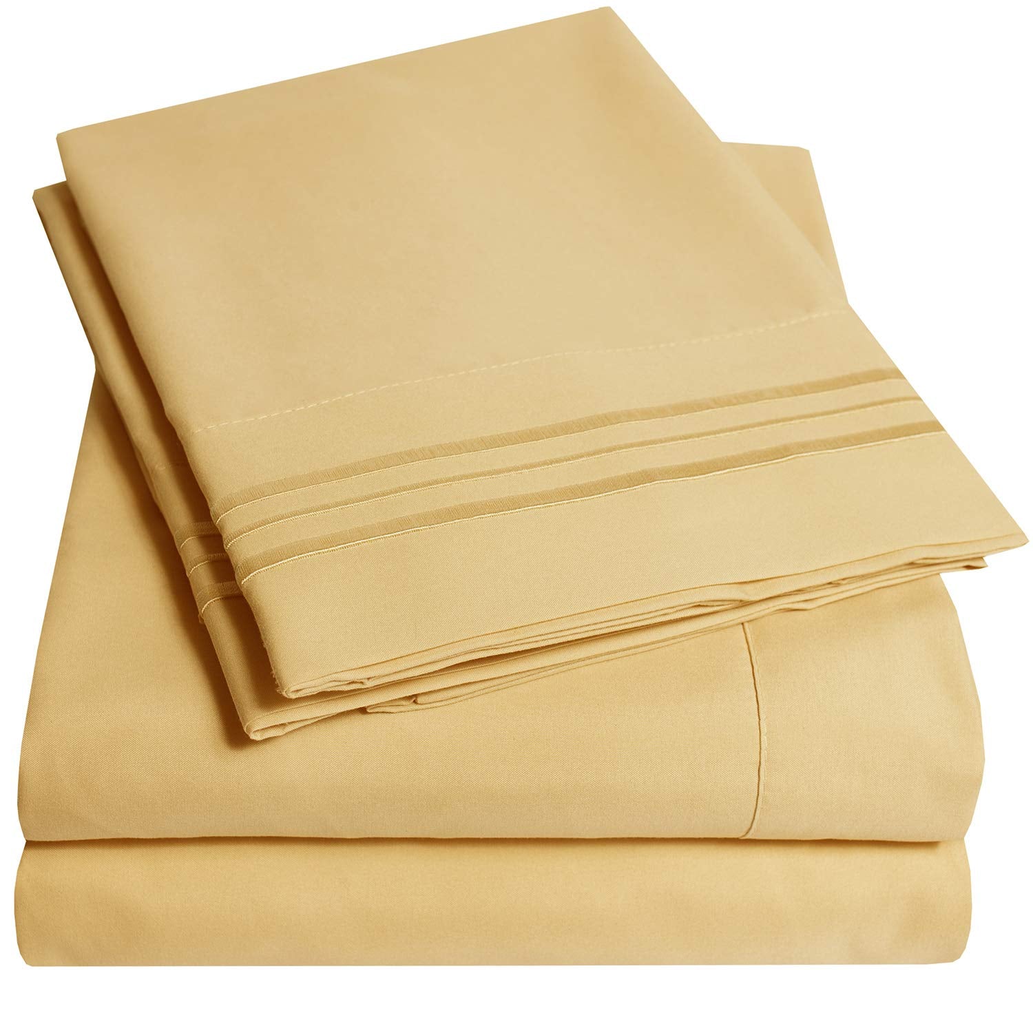 1500 Supreme Collection Extra Deep Pocket Sheets Set - Luxury Soft Bed Sheets, Wrinkle Free, Bedding, Over 40 Colors, 21 inch Extra Deep Pocket, Twin, Black