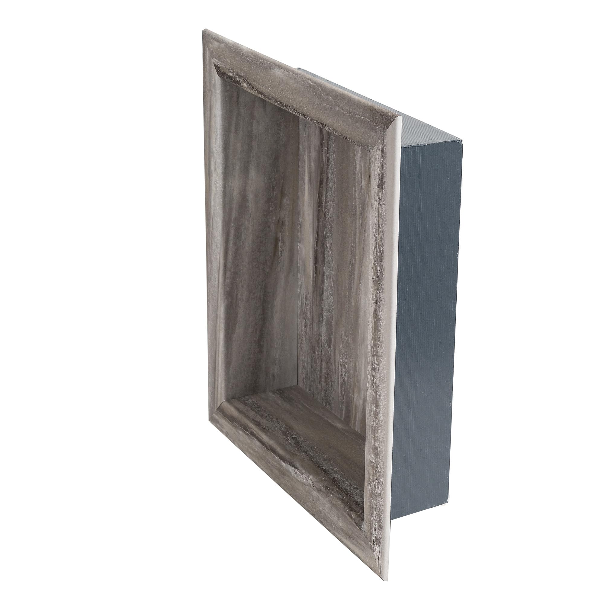 Palisade 17.5 in x 15.5 in Vinyl Shower Niche Ashen Slate | Waterproof Shower Insert