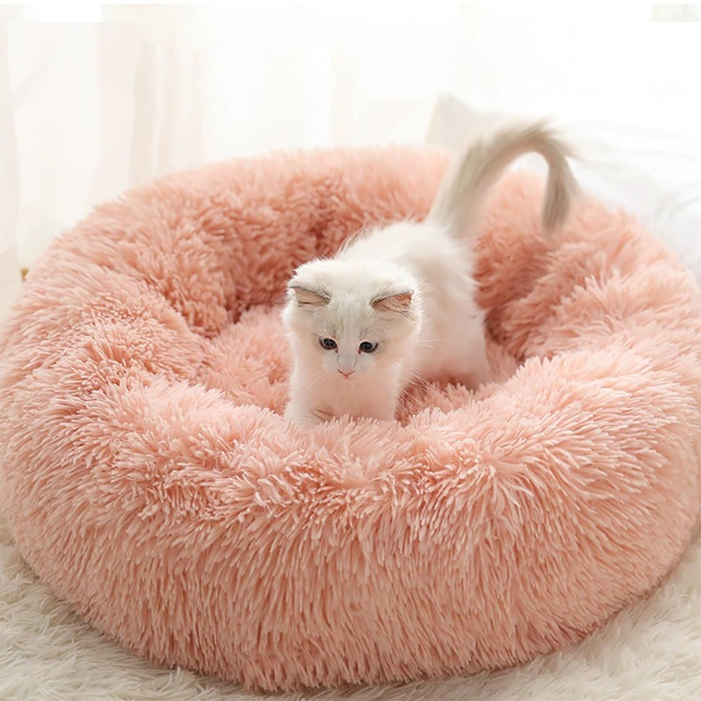 Nisrada Cat Beds for Indoor Cats,15.7 Inch Small Cats Beds, Washable-Round Pet Bed for Puppy and Kitten with Slip-Resistant Bottom