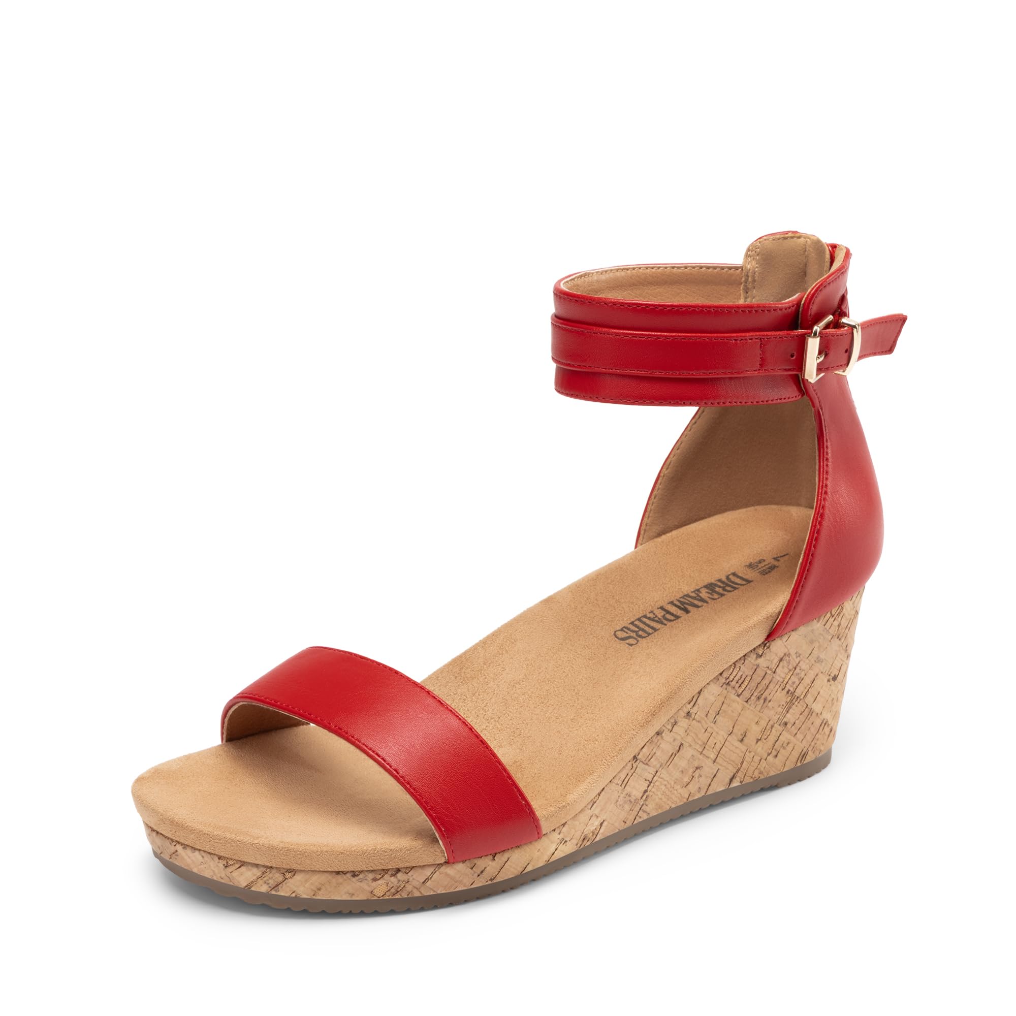 DREAM PAIRS Women's Open Toe Buckle Ankle Strap Platform Wedge Sandals Summer Shoes.
