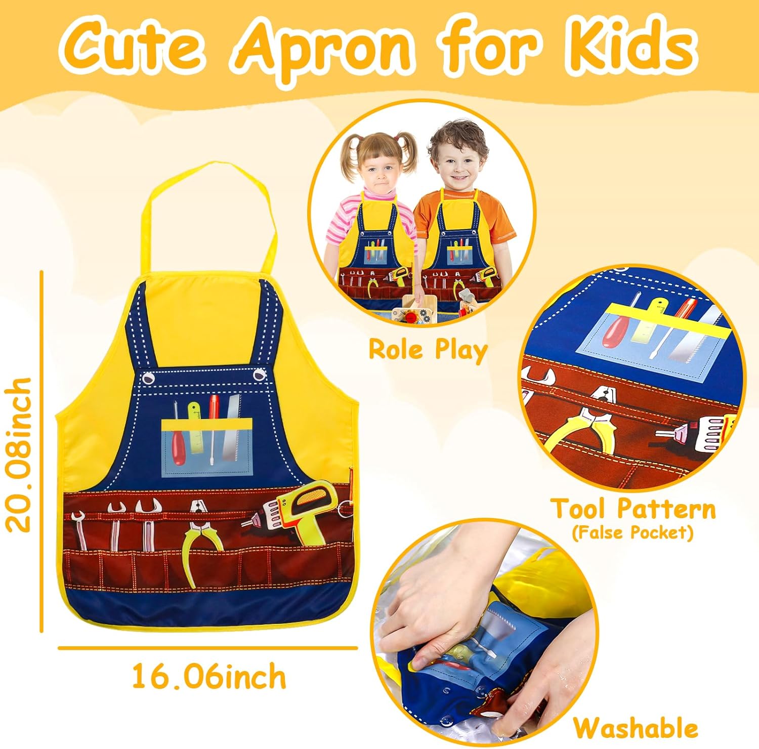 TONZE Kids Tool Set with Apron, 39 PCS Wooden Toddler Tool Bench Box Montessori Toys for 2 3 4 Year Old Boys Girls, Educational STEM Construction Toys Pretend Play Toddler Toys Age 3-5 Birthday Gift