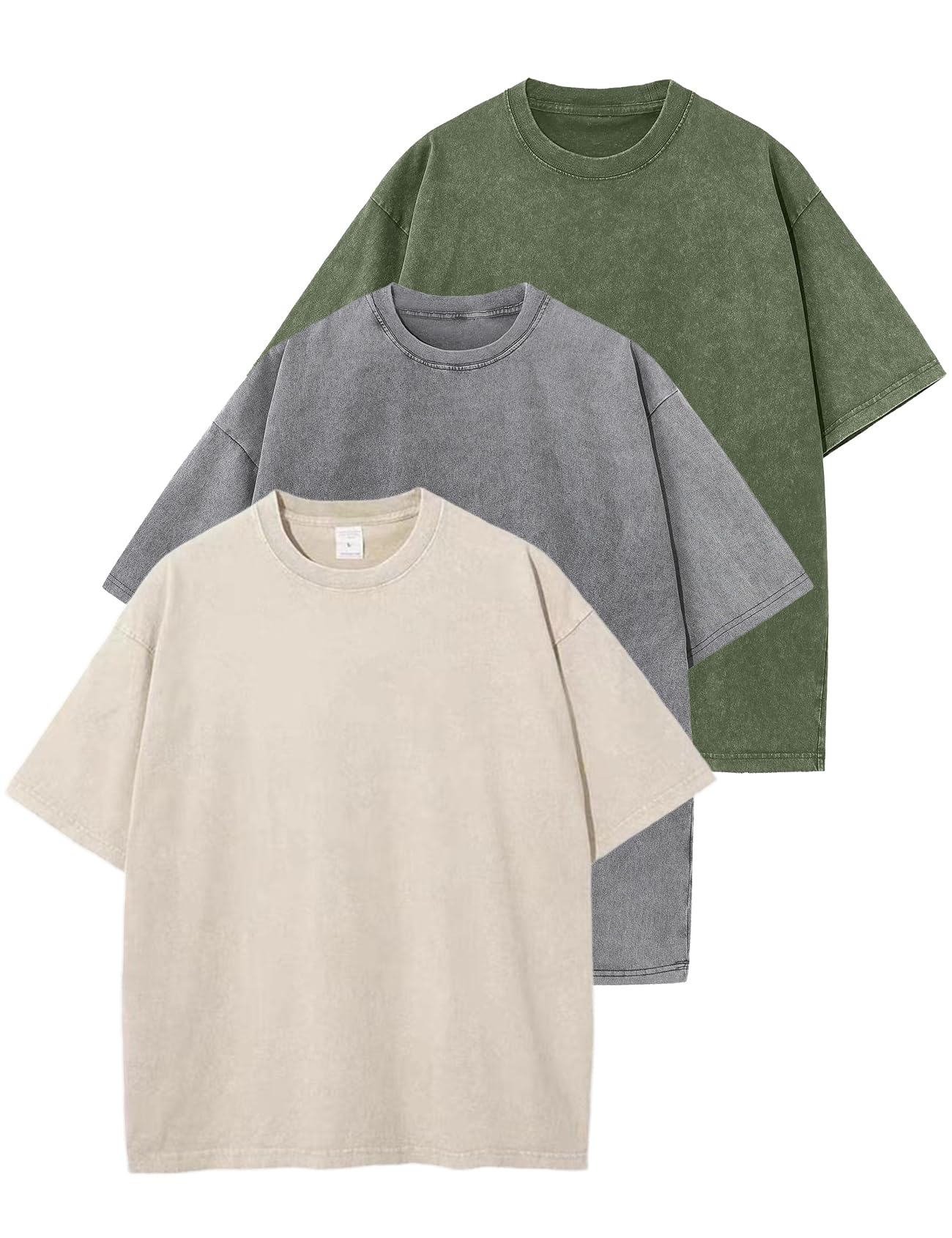 Arssm Men Oversized T Shirts Vintage Tee Loose Fit Short Sleeve Casual Streetwear Baggy Washed Unisex Tops