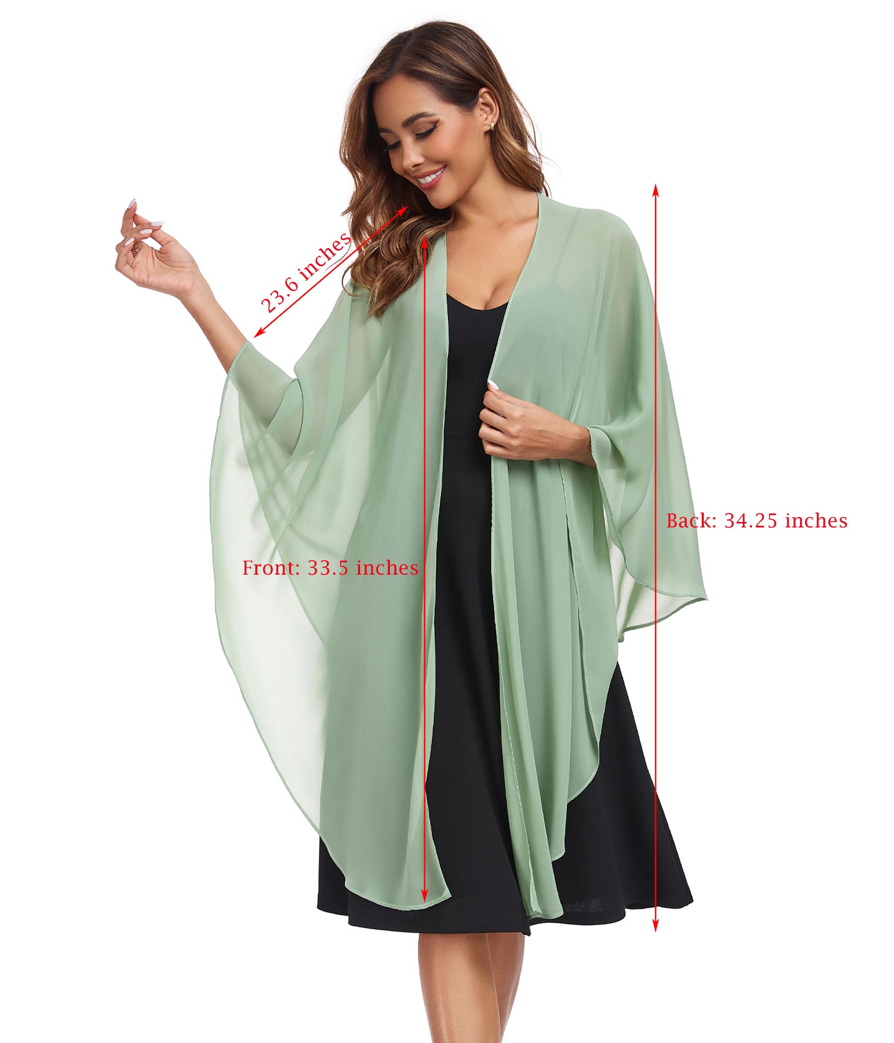 TONGFANTFL Shawls Wraps for Evening Wedding Party Chiffon Scarf Soft Bridal Wraps Wedding Guest Shawl Coverage