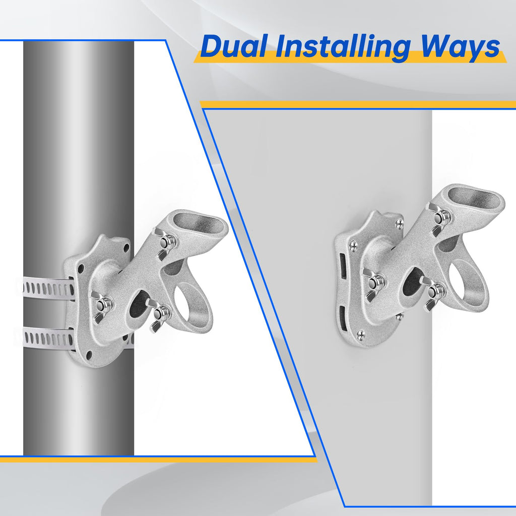 Flag Pole Holder, Anovo Flag Pole Brackets Mount Outside House Heavy-Duty Aluminum Metal Rust Proof Bracket 1" Inner Diameter 2 Positions with Hardwares for Outdoor Wall Mounting Porch(Black-1 Pack)