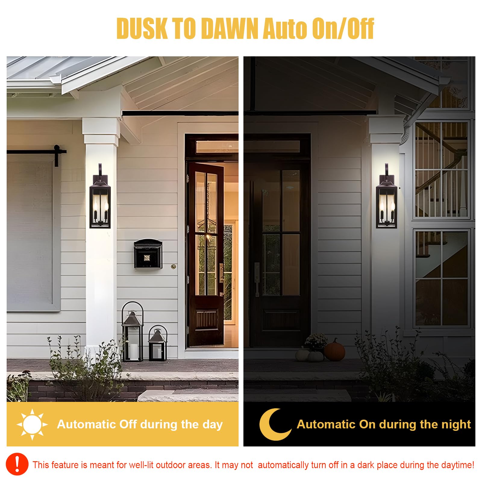 Qualilux Dusk to Dawn A19 LED Light Bulbs 850LM, 60W Equivalent, Daylight, Energy-Efficient 9.5W, A19, E26 Base, 2-Pack, HQ-H011