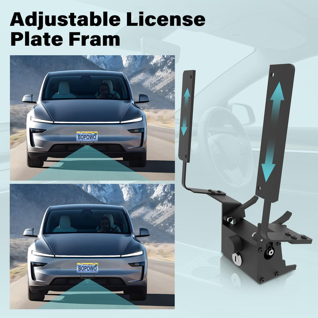 The Original No Drill Front License Plate Holder Fit for 2017-2023 Tesla Model 3& 2020-2024 Tesla Model Y with Safety Design, No Adhesives License Frame