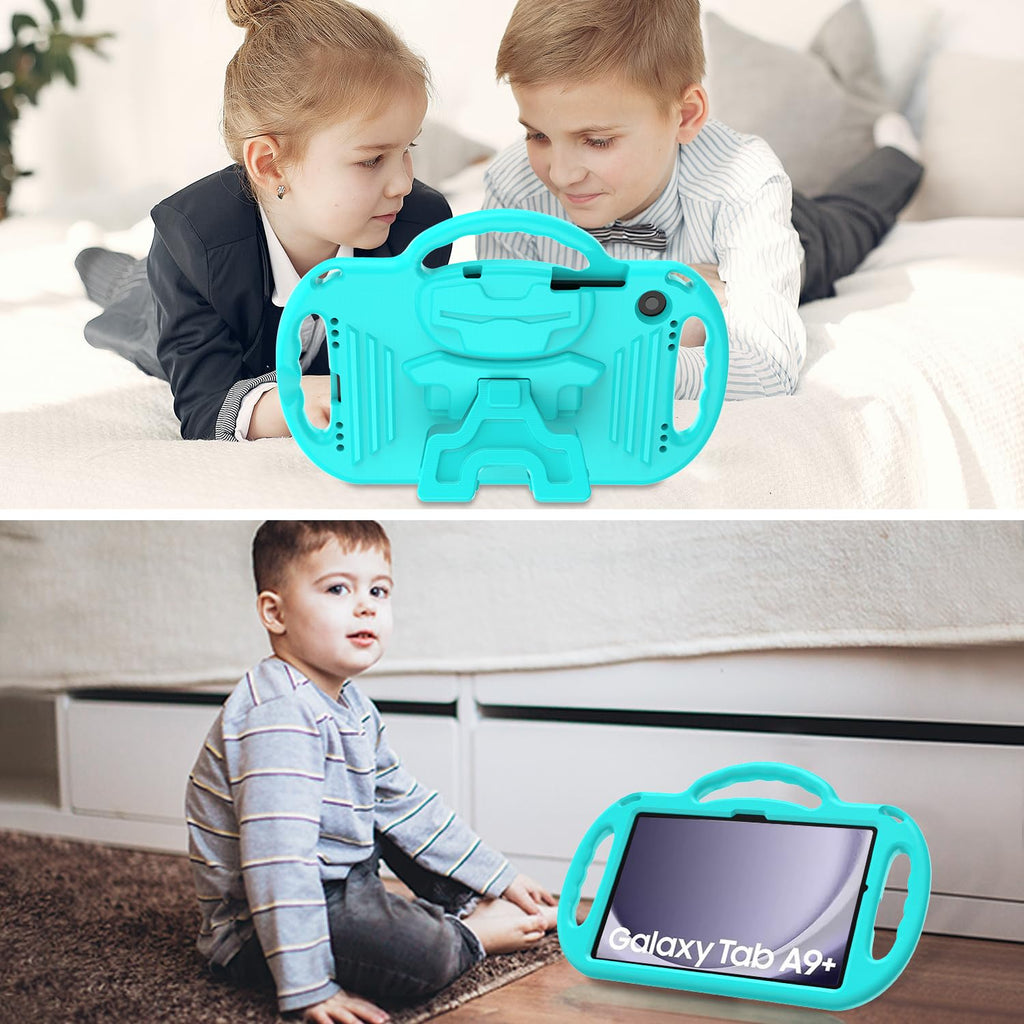 AVAWO Kids Case for Samsung Galaxy Tab A11+ Plus/A9+ Plus 11 Inch Case, with Strap, Shockproof Lightweight Handle Stand 2025/2023 Model with Lanyard, Black