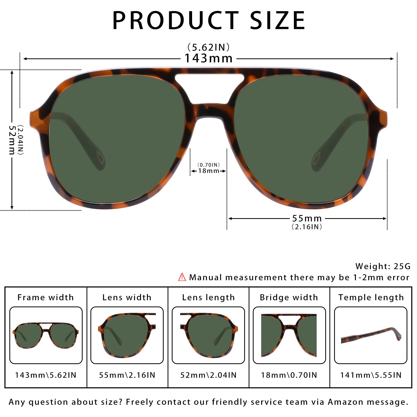 YDAOWKN Retro Square Aviator Sunglasses for Womens Mens Vintage 70s Double Bridge Sun Glasses