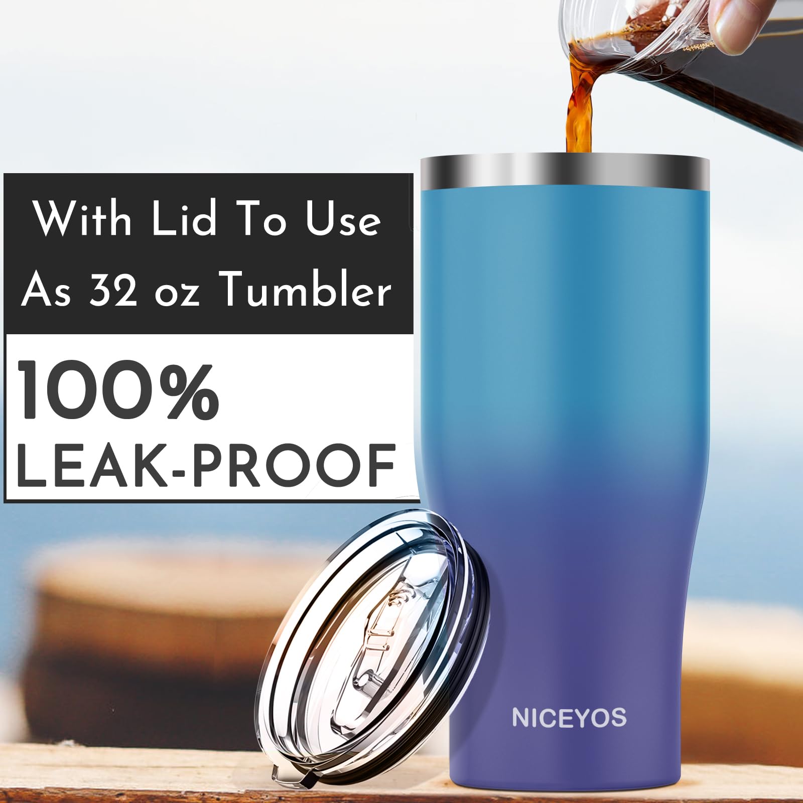 Universal Iced Coffee Sleeve - Upgraded Double Wall Reusable Stainless Steel Holder Sleeves Insulator for Cold Drinks Fits Starbucks Dunkin Donuts McDonalds Small Medium Large Cup (Aurora)