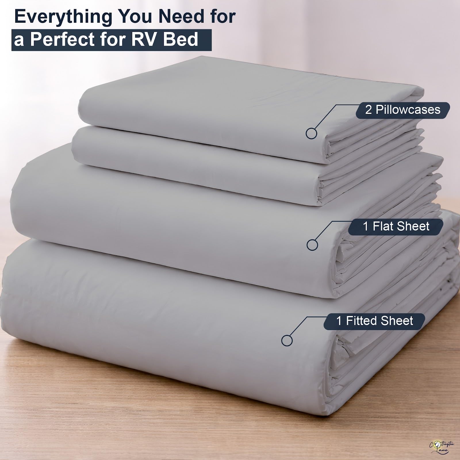 Cottington Lane Twin Size Sheet Set, 100% Egyptian Cotton Premium Hotel Quality 4 Piece Sheets Sets, High Thread Count Dark Grey Solid with 6-10" Deep Pocket