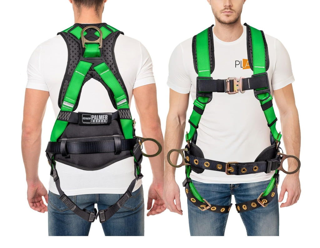 Palmer Safety Hammerhead 5pt Safety Harness Back Padded, QCB Chest, Tongue Buckel Legs Straps, Back & Side D-Rings