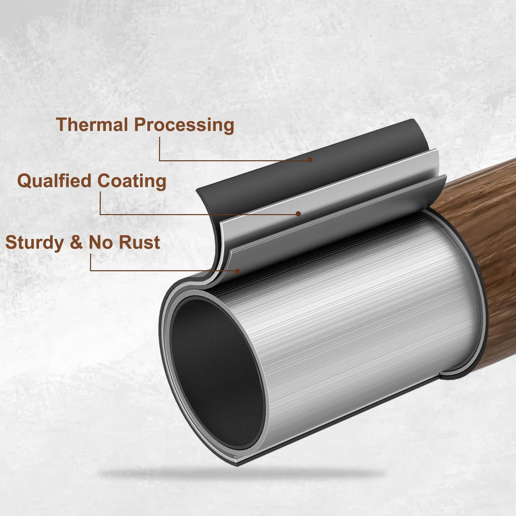 1” Diameter brown curtain rod Itself is 30 to 60 inch. 1 Pack Fits 30-54 inch Windows with Heavy Duty Adjustable brown curtain rods Splicing Metal Extra Long Curtain Rod